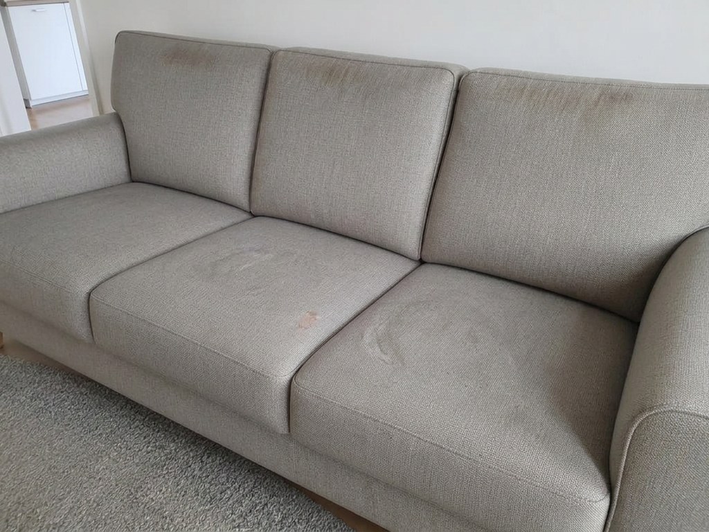 Stoffsofa før rens